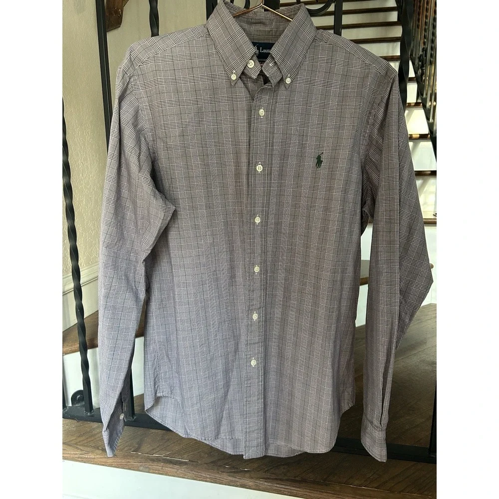 Boy's Size 15 Ralph Lauren Polo Shirt Plaid Collar Button-up